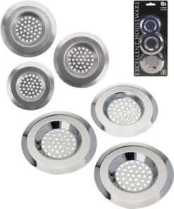 Merkloos Gootsteenzeefje 3 Stuks | Gootsteenfilter | Gootsteenzeef - RVS Zilver (2x) 8cm (1x) 6.5cm -Kookgerei Koning Verkoop 1003x1200 4