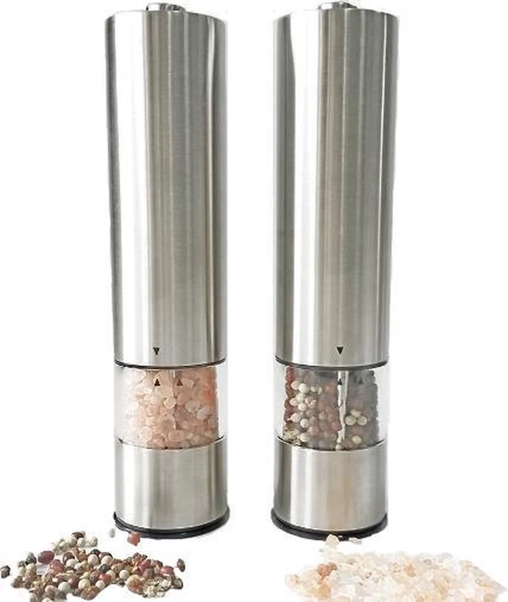 MD-Goods ® Elektrische Peper En Zoutmolen Set - Pepermolen - RVS - Cadeau - Restaurant Kwaliteit 1 MD-Goods ® Elektrische Peper En Zoutmolen Set - Pepermolen - RVS - Cadeau - Restaurant Kwaliteit