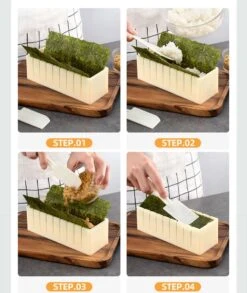 Surpass-Sushi Roll Making Kit Complete-Sushi Maker Set Voor Beginners-10 Stuks Plastic Sushi Set Tool-Sushi Rice Roll Mold-Perfect Home Cooking Kitchen Tool-Beige-19.6cm*7cm*6.3cm -Kookgerei Koning Verkoop 1013x1200 5