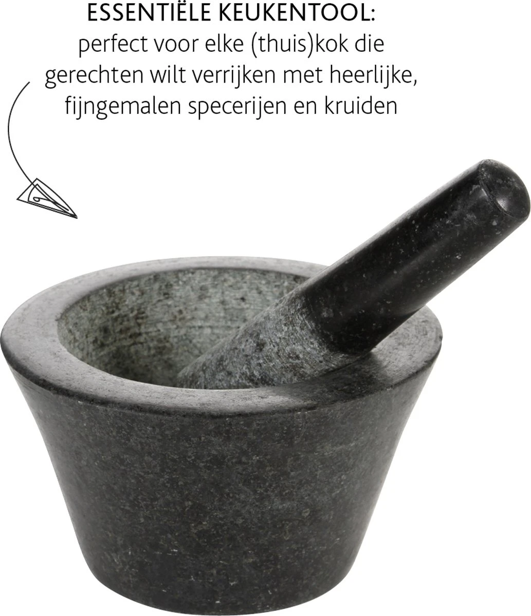 Boska Vijzel Herbs - Graniet - Met Stamper - Zwart - Ø 17,5 Cm 5 Boska Vijzel Herbs - Graniet - Met Stamper - Zwart - Ø 17,5 Cm - Afbeelding 5