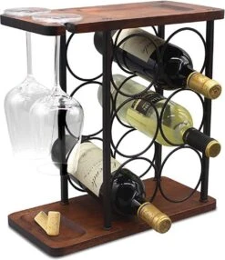 Nezr® Wijnrek - Luxe Design - Wijnrek Hout - Wijnrek Metaal - Wijnglashouder - Wijnfleshouder - Bruin 19 Nezr® Wijnrek - Luxe Design - Wijnrek Hout - Wijnrek Metaal - Wijnglashouder - Wijnfleshouder - Bruin -Kookgerei Koning Verkoop 1036x1200 7