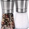 Peper En Zoutmolen Set Van RVS Stainless Steel Met Gehard Glas Smal