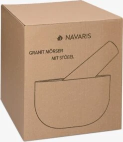 Navaris Vijzel Met Stamper Van Graniet - Granieten Vijzel Voor Kruidenmixen, Pesto En Dips - Set Inclusief Stamper Voor Fijnmalen - Ø 12 Cm -Kookgerei Koning Verkoop 1045x1200 8
