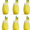 Merkloos Beker - Glas Ananas - 6 Stuks - Zomer - Cocktail -400ml