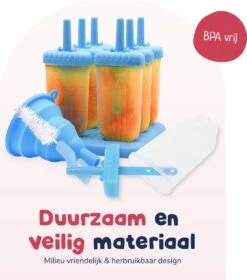 Perow Ijsvormpjes - 6 Stuks - Inclusief Gratis Trechter En Reinigingsborstel - BPA En Chemicaliën Vrij Silicone IJshouder - IJs Vorm Makers - 2 Kleuren - IJslolly Vormen -Kookgerei Koning Verkoop 1057x1200 2