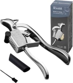 D'Luxe - The Squirrel Knoflookpers - Met Schraap Systeem - Knoflookpers-gemberpers- Met Gratis Siliconen Peller & Borstel