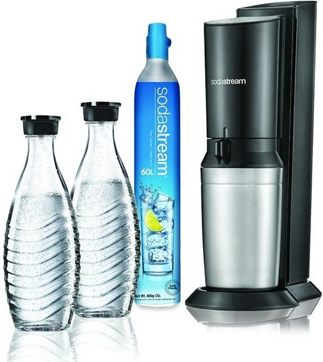 SodaStream Crystal Megapack - Zwart - Incl 2 Glazen Karaffen 1 SodaStream Crystal Megapack - Zwart - Incl 2 Glazen Karaffen