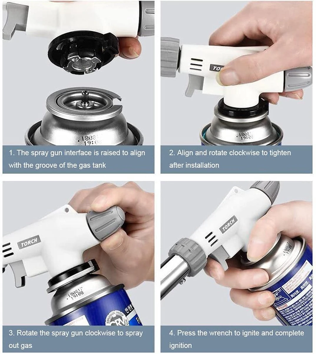 Gift Land® Crème-Brûlée Gasbrander -barbecue Starter - Soldeerbrander + 4 Butaan Gasflesjes - Voordeelverpakking 3 Gift Land® Crème-Brûlée Gasbrander -barbecue Starter - Soldeerbrander + 4 Butaan Gasflesjes - Voordeelverpakking - Afbeelding 3