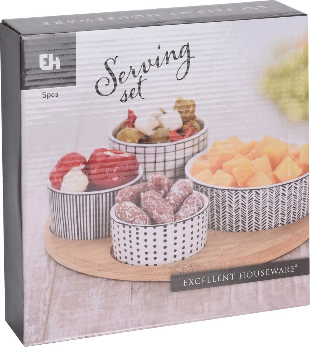 Excellent Houseware Set Van 4x Luxe Hapjes/sausjes/tapas Schaaltjes 2 Excellent Houseware Set Van 4x Luxe Hapjes/sausjes/tapas Schaaltjes - Afbeelding 2