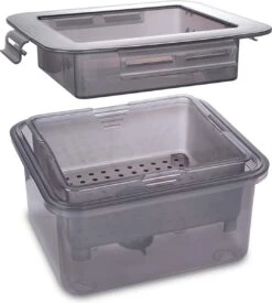 Tofu Pers - Tofupers - Tofu Press - 3 Laags - Zwart/Grijs - Eenvoudig In Gebruik - Vaatwasser Geschikt - 15/30 Min Vochtvrije Tofu