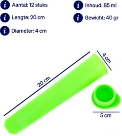 Siliconen IJslolly Vormpjes (12 Stuks) - IJsvormpjes - XL - Extra Kleuren - IJs Maken - Vaatwasser Bestendig - BPA Vrij - Met Receptkaart 12 Siliconen IJslolly Vormpjes (12 Stuks) - IJsvormpjes - XL - Extra Kleuren - IJs Maken - Vaatwasser Bestendig - BPA Vrij - Met Receptkaart -Kookgerei Koning Verkoop 1077x1200 4