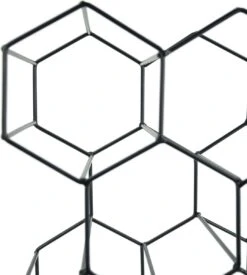 Wijnrek Honingraat - Metaal - Zwart - Housevitamin -Kookgerei Koning Verkoop 1077x1200 6