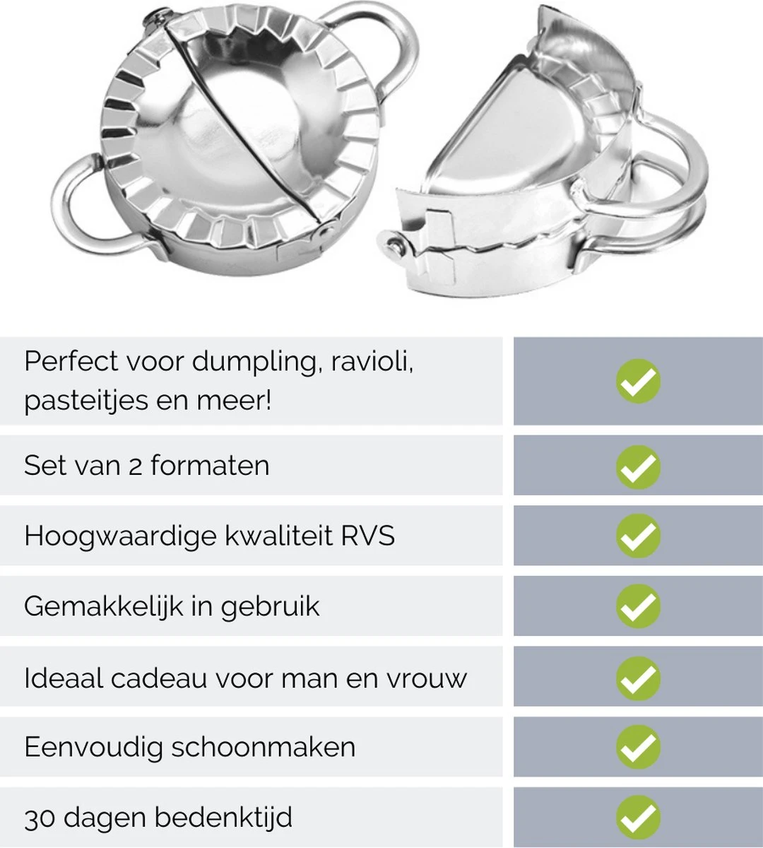 Floor 10 - Dumpling Maker - Ravioli Snijder - Pastei Vorm - Empanada Maker - Gyoza Maker - Keukengerei - Keukenaccessoires - RVS - Set Van 2 5 Floor 10 - Dumpling Maker - Ravioli Snijder - Pastei Vorm - Empanada Maker - Gyoza Maker - Keukengerei - Keukenaccessoires - RVS - Set Van 2 - Afbeelding 5