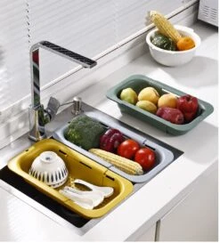 Waterval Gootsteenzeef Uitschuifbaar Vergiet Keuken – Wassen Groente En Fruit – Afgieten Pasta Hulpmiddel - Donkergrijs -Kookgerei Koning Verkoop 1086x1200 3