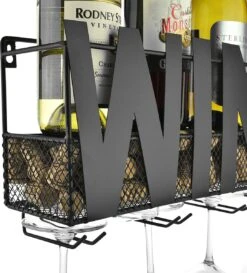 Wijnrek – Voor Aan De Muur – RVS Metaal – Hangend – Wandmontage – Zwart – Industrieel – Incl. Bladeren En Kersen 8 Wijnrek – Voor Aan De Muur – RVS Metaal – Hangend – Wandmontage – Zwart – Industrieel – Incl. Bladeren En Kersen -Kookgerei Koning Verkoop 1086x1200 7