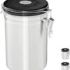 Relaxdays Voorraadbus Koffie - Koffieblik - Luchtdicht - Koffiebus - Zilver - Metaal Groot
