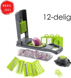 Merkloos Multifunctioneel Groentesnijder - Uiensnijder - Groentesnijder Handmatig - 12 Delig In 1 Set, Fruitsnijder - Groentensnijder, Keukenmes, Mandoline Keukensnijder, Snijmachine - Keuken Apparaat Rasp - Groente Snijder - Groentesnijder Machine