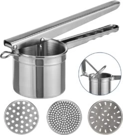 Haushalt 14073 - Aardappelpers - Puree - RVS - 3 Losse Schijven -Kookgerei Koning Verkoop 1097x1200 1