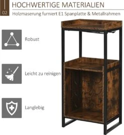 IN.HOMEXL Boxwel - Wijnkast - Wijnrek Metaal - Hout - Industrieel Kast - Voor 9 Flessen - 113 X 52 X 40 Cm Hout - Bruin/ Zwart -Kookgerei Koning Verkoop 1102x1200 8