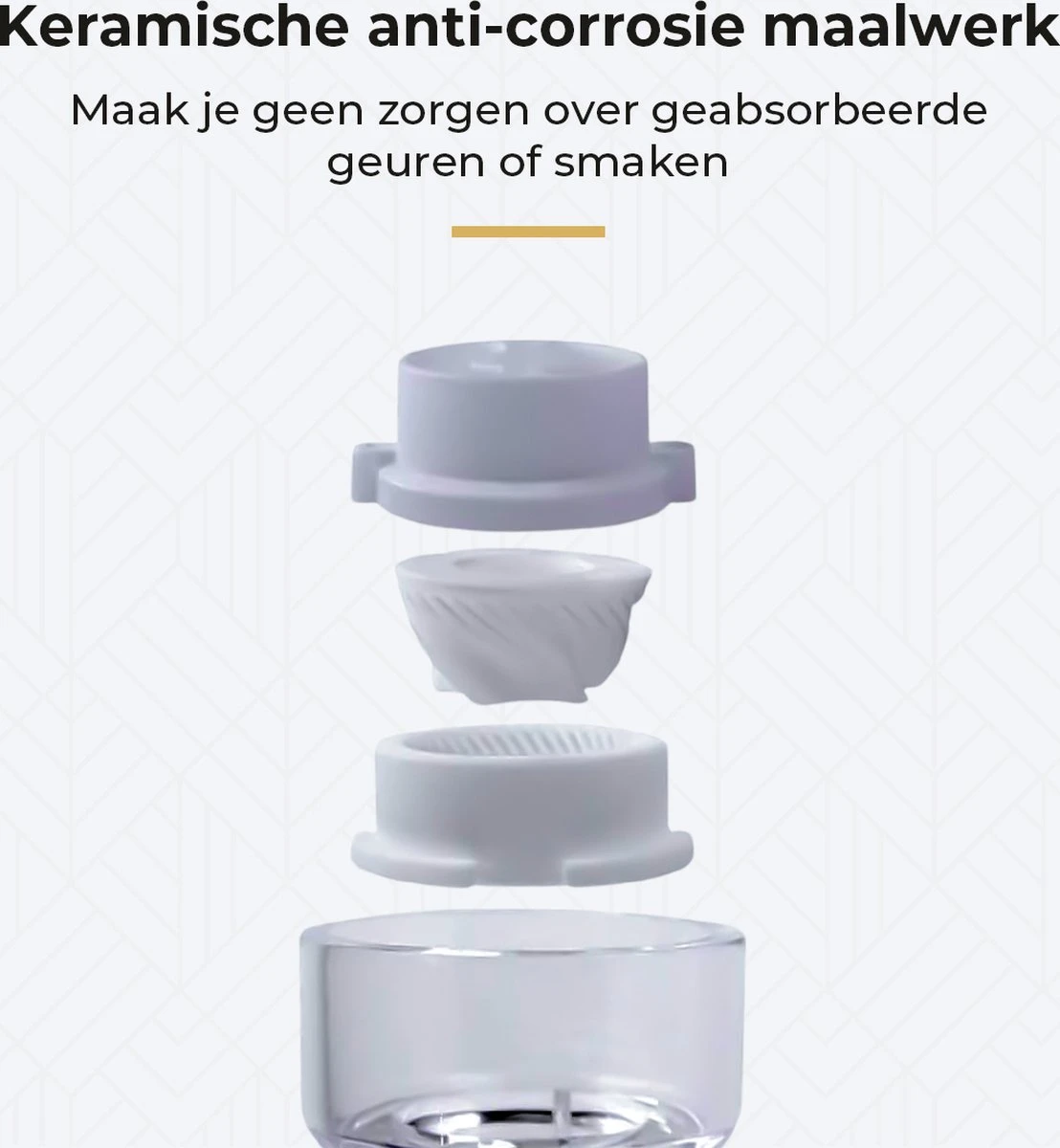 101Products Peper- & Zoutmolen Set - Acryl - Transparant - Verstelbare Maalgraad - Zeezout én Kruidenmixes 6 101Products Peper- & Zoutmolen Set - Acryl - Transparant - Verstelbare Maalgraad - Zeezout én Kruidenmixes - Afbeelding 6