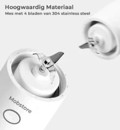Merkloos Draagbare Mini Blender - USB Oplaadbaar - Draadloos - Wit - 350ml -Kookgerei Koning Verkoop 1108x1200