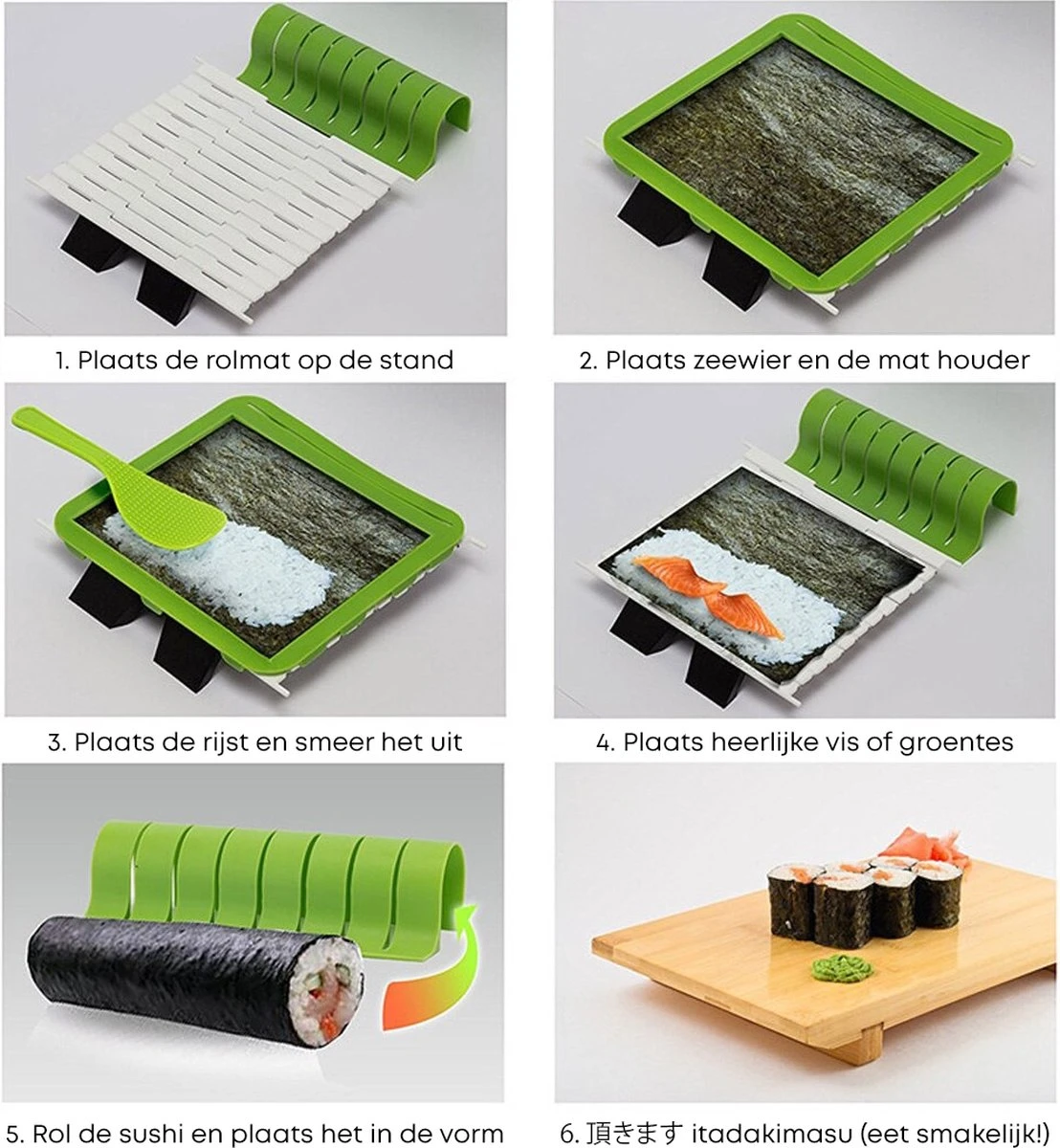 YUGN Sushi Set Sushi Kit Sushi Maker - 7 Delig Met Sushi Mat - Sushi Maken Met Heerlijke Sushi Recepten - Cadeau Tip 2 YUGN Sushi Set Sushi Kit Sushi Maker - 7 Delig Met Sushi Mat - Sushi Maken Met Heerlijke Sushi Recepten - Cadeau Tip - Afbeelding 2