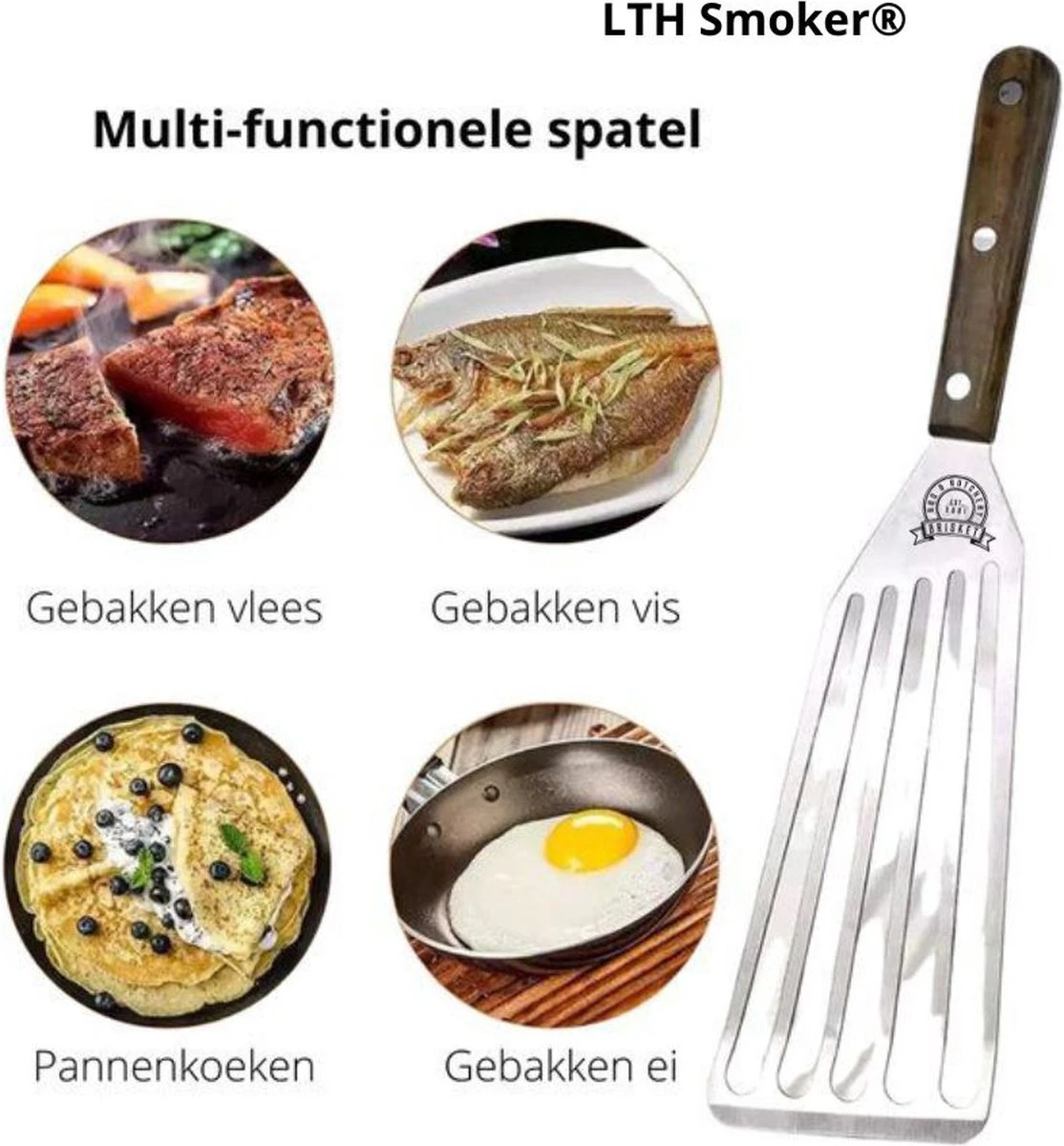 Merkloos Visspatel ( Vis Spatel) RVS Met Houten Handvat Flexibele Keuken Barbecue Spatel 3 Merkloos Visspatel ( Vis Spatel) RVS Met Houten Handvat Flexibele Keuken Barbecue Spatel - Afbeelding 3