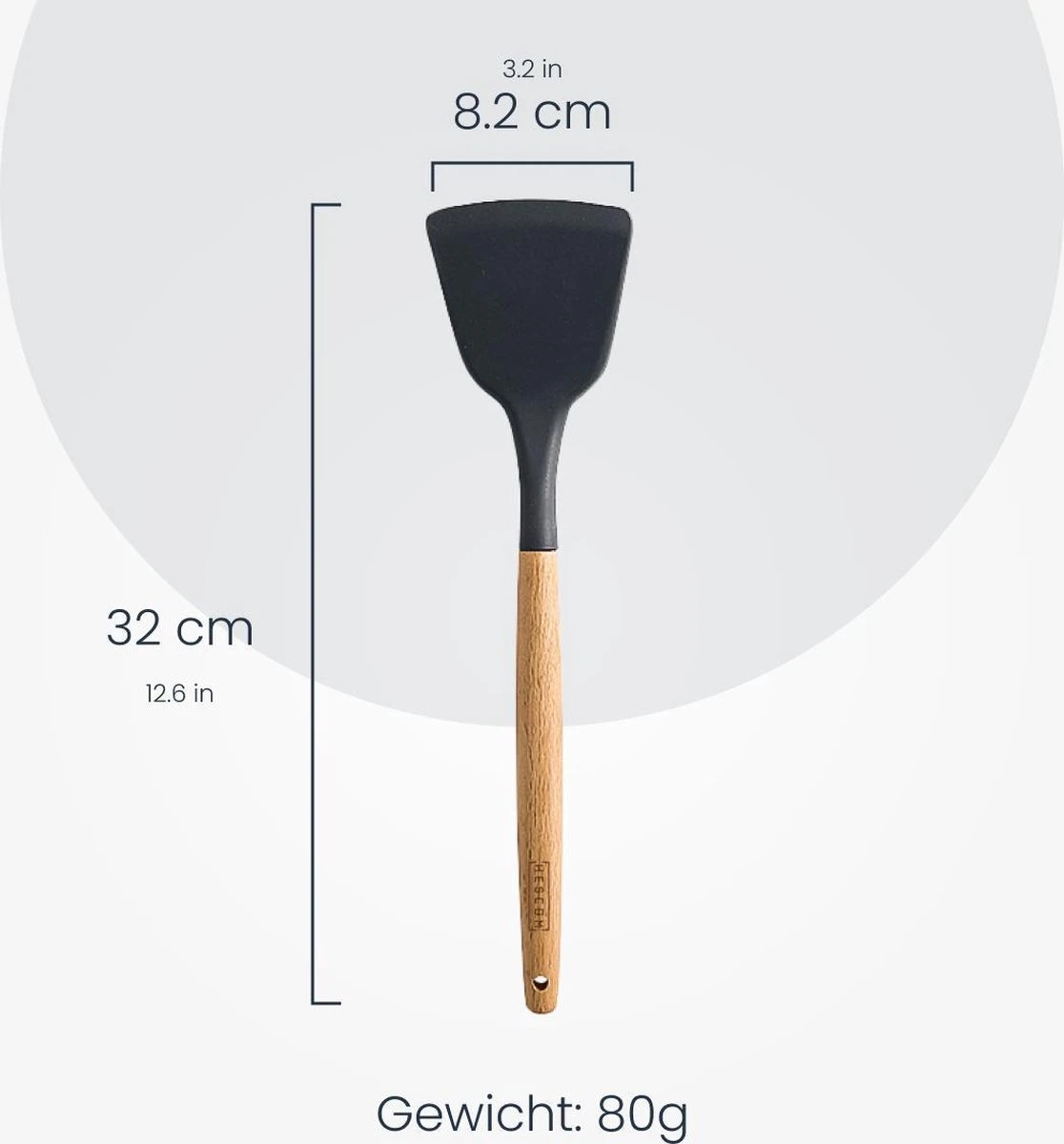 Hescom Siliconen Gesloten Spatel Met Anti-aanbaklaag - Keukengerei Met Ergonomisch Design - Hittebestendige Bakspaan - Vaatwasservriendelijk 4 Hescom Siliconen Gesloten Spatel Met Anti-aanbaklaag - Keukengerei Met Ergonomisch Design - Hittebestendige Bakspaan - Vaatwasservriendelijk - Afbeelding 4