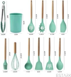 ESTARK® Keukengerei Set - Keukengerei Houder - Keukengerei Set Met Houder - 12 Delig - Antraciet Zwart - Houten Steel - Siliconen - Kerstcadeau - Pastalepel - Spatel Voor Beslag - Open Spatel - Grote Lepel - Open Lepel - Soeplepel - Keuken Spatels 12 25 ESTARK® Keukengerei Set - Keukengerei Houder - Keukengerei Set Met Houder - 12 Delig - Antraciet Zwart - Houten Steel - Siliconen - Kerstcadeau - Pastalepel - Spatel Voor Beslag - Open Spatel - Grote Lepel - Open Lepel - Soeplepel - Keuken Spatels 12 -Kookgerei Koning Verkoop 1117x1200 4