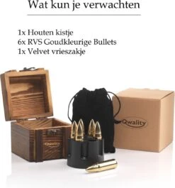 Whiskey Stones Set BULLETS – Kogel Whisky Stenen - Luxe Cadeau Set Man Vrouw - Valentijn - Herbruikbare Ijsblokjes – Goud Qwality 9 Whiskey Stones Set BULLETS – Kogel Whisky Stenen - Luxe Cadeau Set Man Vrouw - Valentijn - Herbruikbare Ijsblokjes – Goud Qwality -Kookgerei Koning Verkoop 1117x1200 8