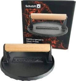 Schutzit - Hamburgerpers XL - Gietijzer - Extra Zwaar - 17,5 Cm - BBQ Accesoires - Hamburgermaker - Grill Hamburger Press - Smash Burger Maker -Kookgerei Koning Verkoop 1121x1200 3
