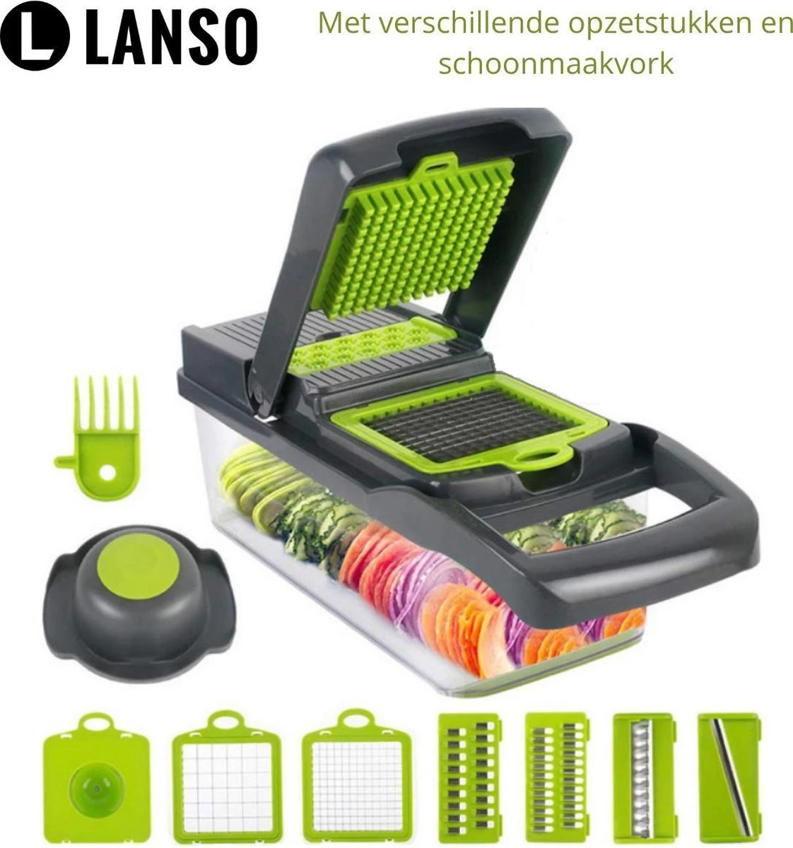 Merkloos Groentesnijder - Groentehakker - Multifunctioneel - Snijmachine Groenten En Fruit - Handmatig - Mandoline - Uiensnijder - Keukensnijder - Fruitsnijder 1 Merkloos Groentesnijder - Groentehakker - Multifunctioneel - Snijmachine Groenten En Fruit - Handmatig - Mandoline - Uiensnijder - Keukensnijder - Fruitsnijder