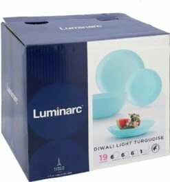 Luminarc Diwali Serviesset - 19-delig - 6 Persoons - Turquoise -Kookgerei Koning Verkoop 1124x1200 1