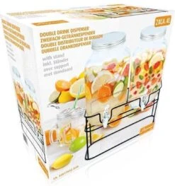 Cuisine Elegance Dubbele Drankdispenser - 2x 4 Liter - Inclusief Standaard - 33x17x32cm -Kookgerei Koning Verkoop 1128x1200 10