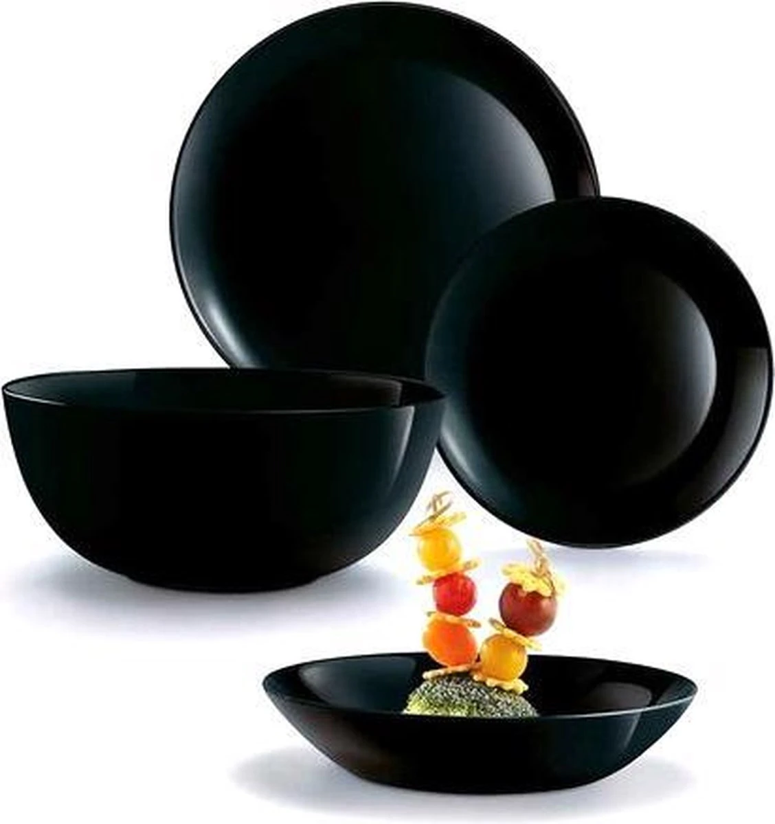 Luminarc Diwali Serviesset - 19-delig - 6 Persoons - Zwart 1 Luminarc Diwali Serviesset - 19-delig - 6 Persoons - Zwart