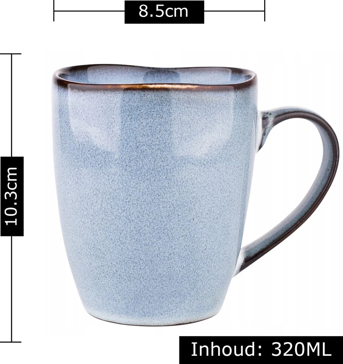 Koffiekopjes - Cappuccino Kop - Theemok - Koffiebeker - Blauw - 320ml - Set Van 6 6 Koffiekopjes - Cappuccino Kop - Theemok - Koffiebeker - Blauw - 320ml - Set Van 6 - Afbeelding 6