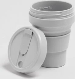 STOJO - Opvouwbare Beker - To Go - Grijs - 237ml - Herbruikbaar 15 STOJO - Opvouwbare Beker - To Go - Grijs - 237ml - Herbruikbaar -Kookgerei Koning Verkoop 1132x1200