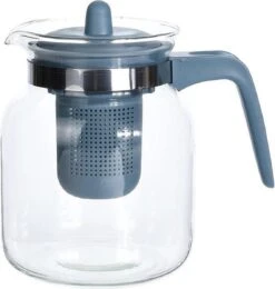 Merkloos Glazen Theepot Met Blauw Filter - 1.5 L