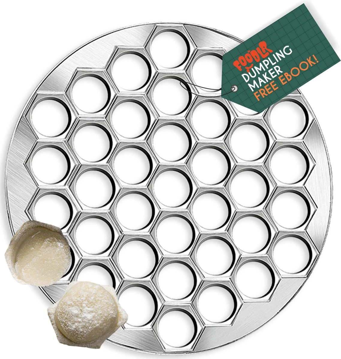 Foodlr Dumpling Maker Met 37 Gaten - Ravioli Maker Keuken Accessoires + Met Dumpling Kookboek 1 Foodlr Dumpling Maker Met 37 Gaten - Ravioli Maker Keuken Accessoires + Met Dumpling Kookboek