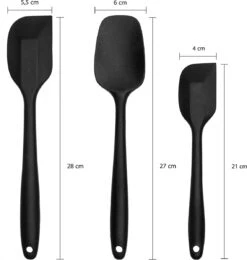 Krumble Siliconen Spatelset Van 3 - Spatels - Koken - Kookgerei - Scheplepels - Opscheplepel - Pannenlikker - Keukengerei - Spatelset Kunststof - Zwart 5 Krumble Siliconen Spatelset Van 3 - Spatels - Koken - Kookgerei - Scheplepels - Opscheplepel - Pannenlikker - Keukengerei - Spatelset Kunststof - Zwart -Kookgerei Koning Verkoop 1140x1200