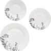 4goodz Wild Flower Porseleinen Servies Set 6-persoons 18-delig - Wit/Zwart