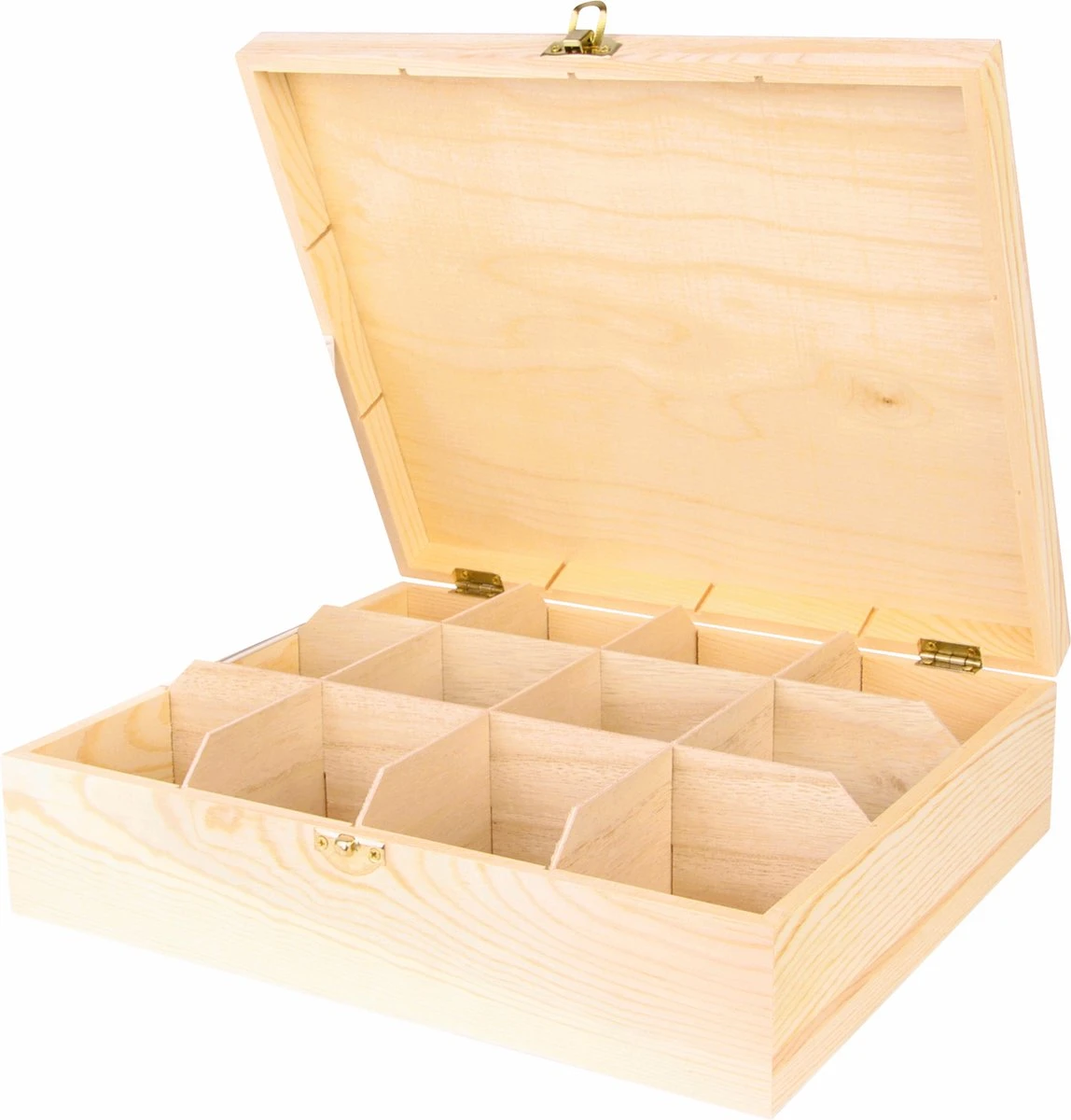 12 Vaks Theedoos - Houten Theedoos 1 12 Vaks Theedoos - Houten Theedoos