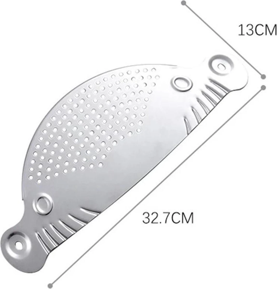 RVS Afgietdeksel- Afgiethulp Met Handvaten- Veilig Afgieten -Keuken Zeef- Vaatwasser Bestendig- Sieve- 26cm- Keuken Tool 8 RVS Afgietdeksel- Afgiethulp Met Handvaten- Veilig Afgieten -Keuken Zeef- Vaatwasser Bestendig- Sieve- 26cm- Keuken Tool - Afbeelding 8