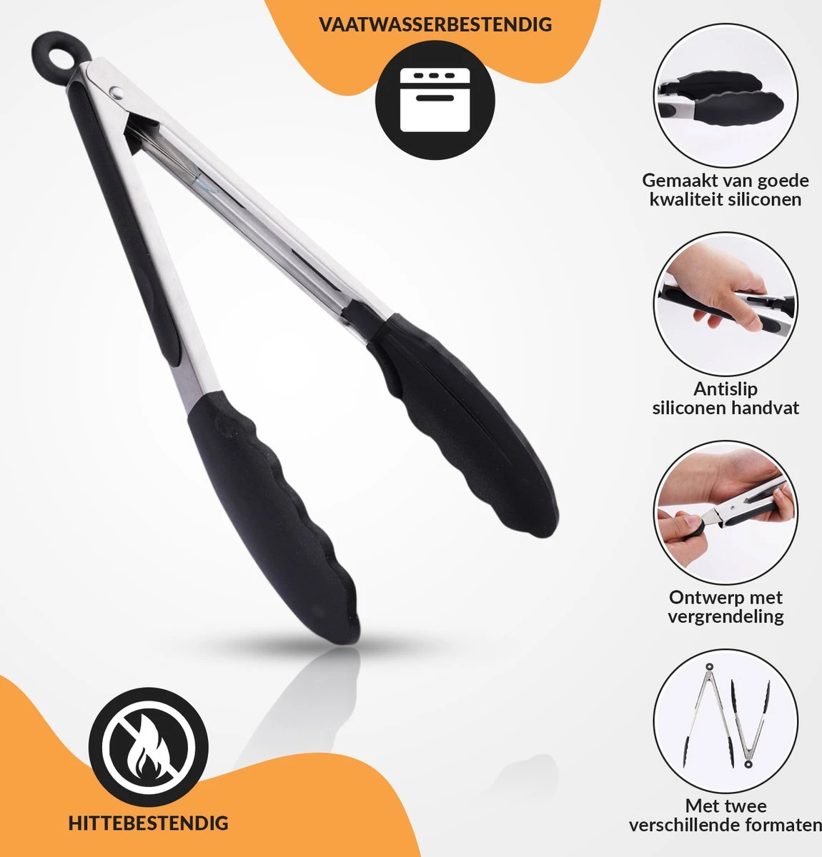 Merkloos Vleestang Voor In De Keuken Keukentang Serveertang BBQ Tang Accesoires Barbecuetang – Roestvrij Staal En Siliconen – Set Van 2 2 Merkloos Vleestang Voor In De Keuken Keukentang Serveertang BBQ Tang Accesoires Barbecuetang – Roestvrij Staal En Siliconen – Set Van 2 - Afbeelding 2