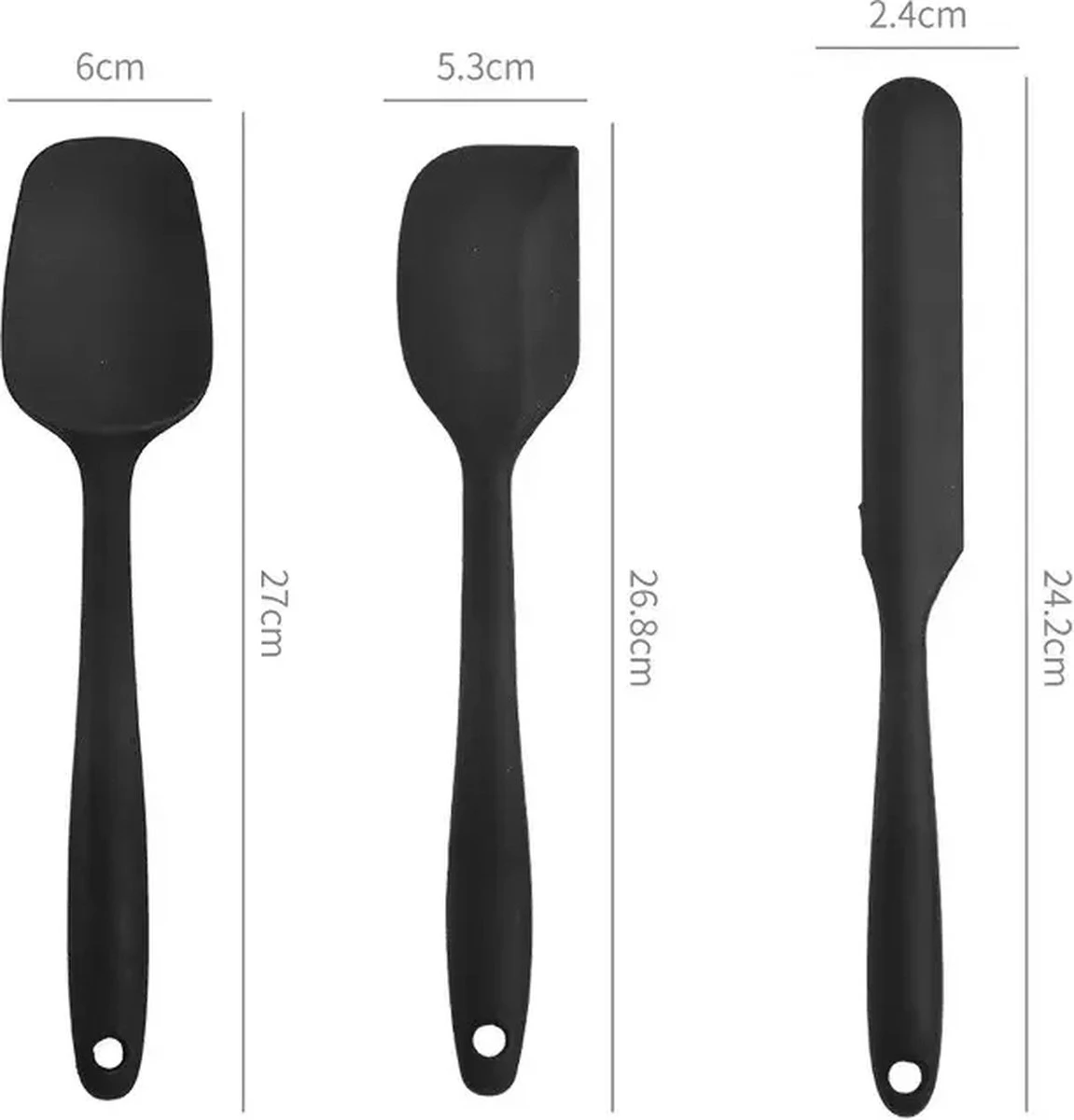 Spatel Set - Siliconen - Merkloos - 6 Stuks - Kleur Mix - Koken 3 Spatel Set - Siliconen - Merkloos - 6 Stuks - Kleur Mix - Koken - Afbeelding 3