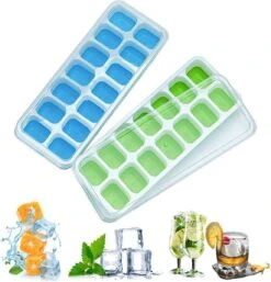 Supertarget - Siliconen IJsblokjesvorm Met Deksel - BPA Vrij - Herbruikbaar - Makkelijk Uit Te Drukken