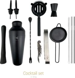 Perow - Cocktail Set - 10 Delig - Cocktail Shaker 600ml - Mat Zwart -Kookgerei Koning Verkoop 1156x1200 13