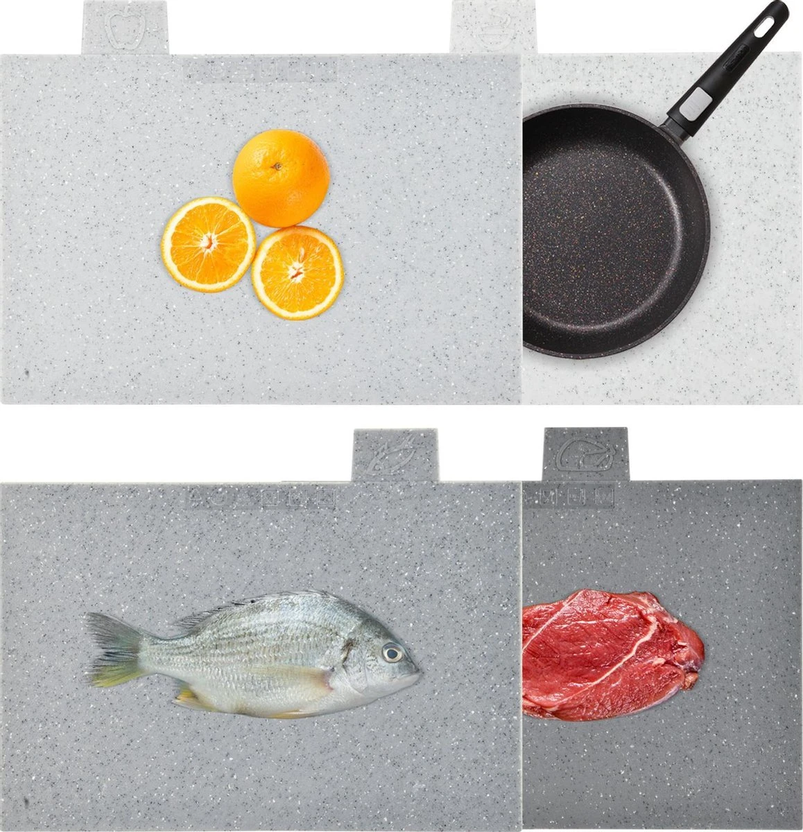 Fissman Index Snijplankenset - Met Houder - 30x22cm - 4 Stuks 2 Fissman Index Snijplankenset - Met Houder - 30x22cm - 4 Stuks - Afbeelding 2