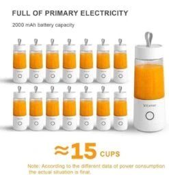 Merkloos Mini Blender - Smoothie Maker - Compact Blender - Draagbare Blender - Oplaadbare Mini Blender - Portable Blender - Draagbare Mini Blender - Lichtgewicht - Vitamer 4 Bladen - Fruit Juicer - Fruit Blender - Blender - Blender - Blenders - Keukenmachines -Kookgerei Koning Verkoop 1159x1200 7