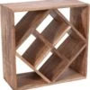 Excellent Houseware Houten Wijnflessen Rek/wijnrek Vierkant Voor 8 Flessen 33 X 33 X 15 Cm - Wijnflesrekken/wijnrekken - Rek/houder Voor Wijnflessen